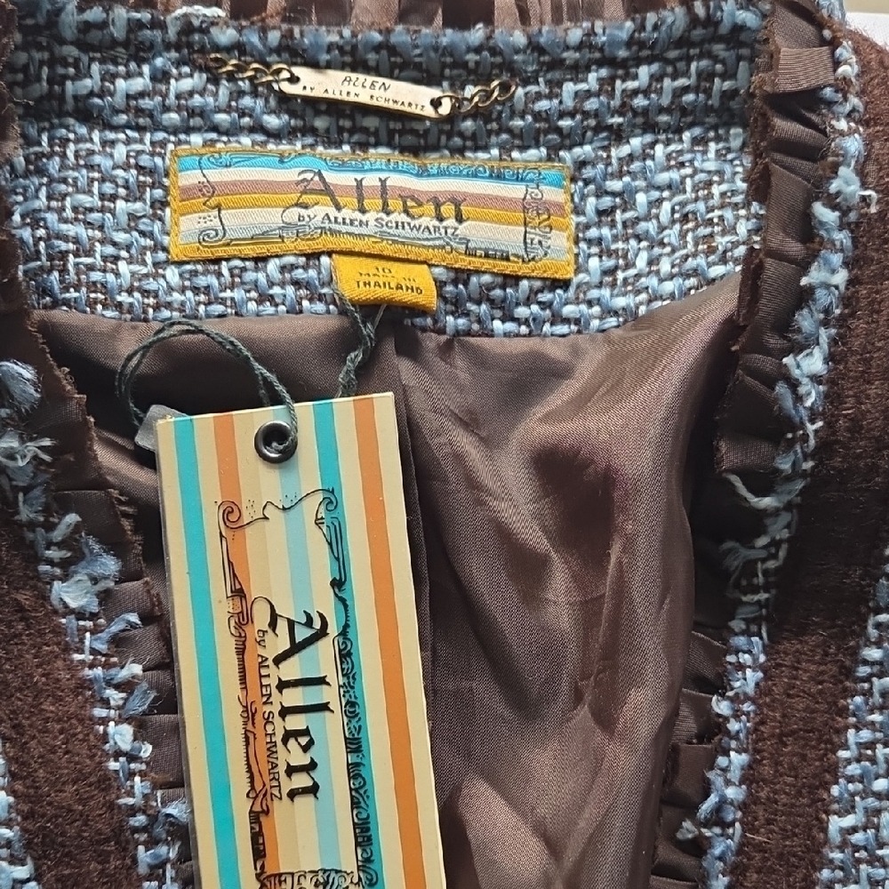 Abs Allen Schwartz Tweed Blazer With Brown Accents — image 3 of 8